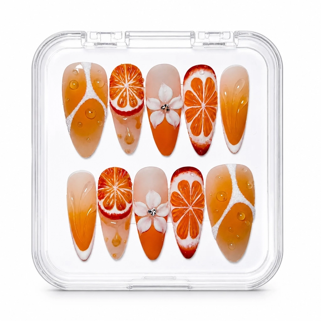 Press-on Nails Wholesale $14.90 Citrus Delight by Yabe Vietnam