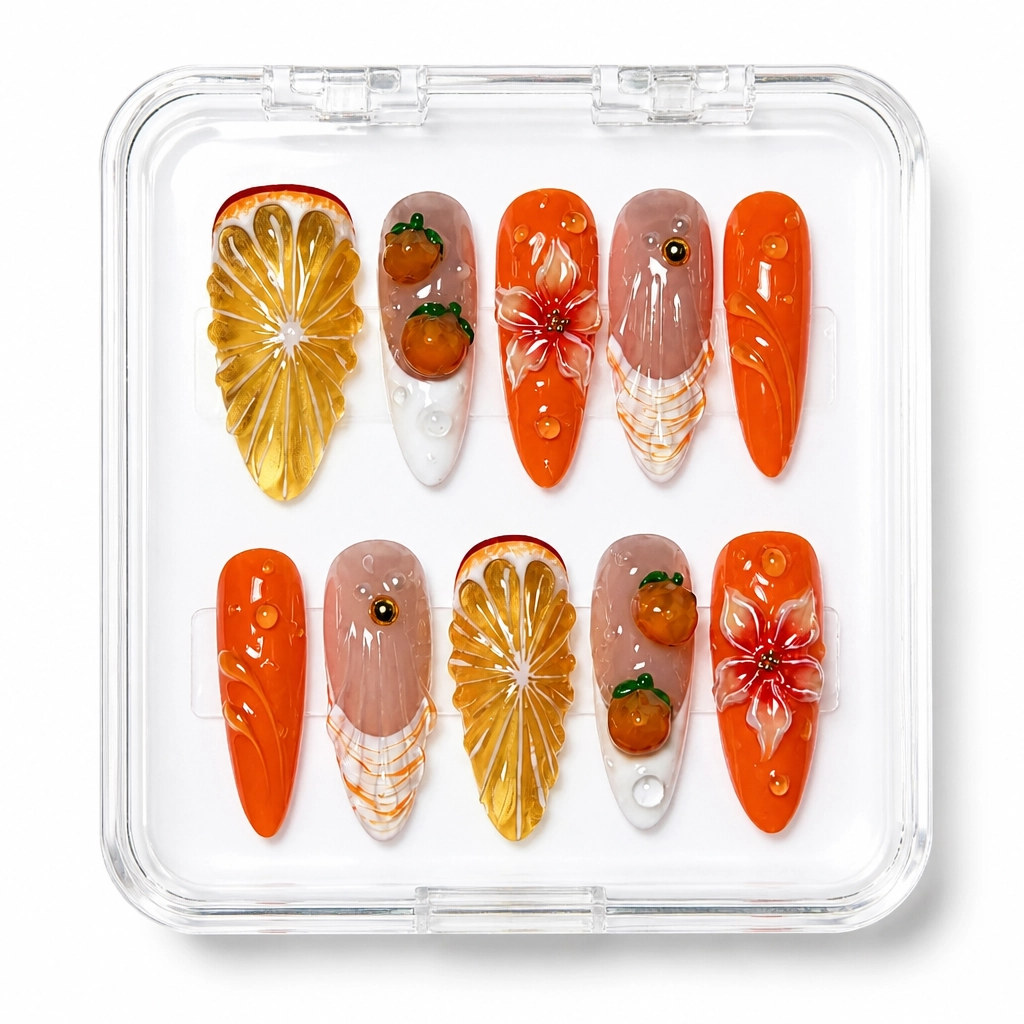 Press-on Nails Wholesale $14.90 Citrus Luxe by Yabe Vietnam