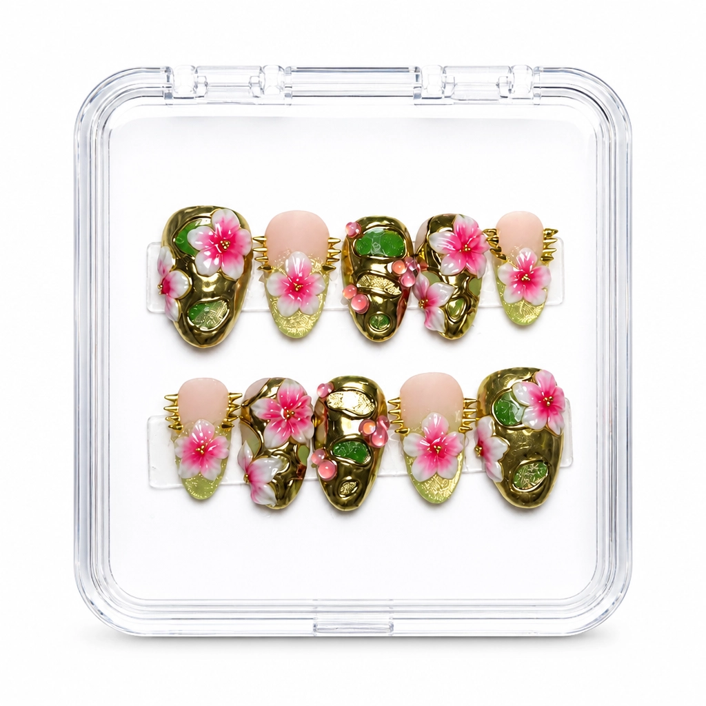 Press-on Nails Wholesale $14.90 Botanical Bliss by Yabe Vietnam