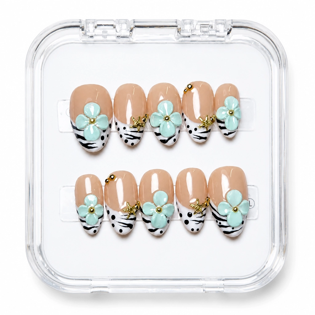 Press-on Nails Wholesale $14.90 Chic Blossom Elegance by Yabe Vietnam