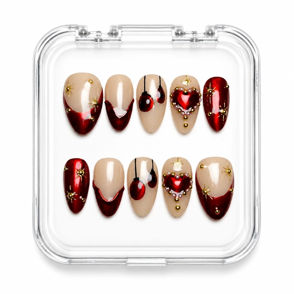 Press-on Nails Wholesale $14.90 Crimson Luxe by Yabe Vietnam