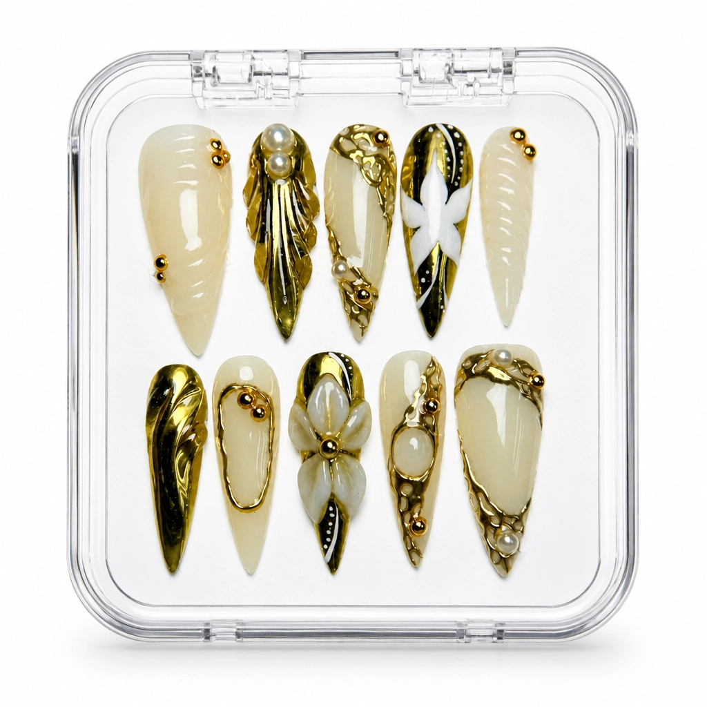 Press-on Nails Wholesale $14.90 Gilt Stiletto Elegance by Yabe Vietnam
