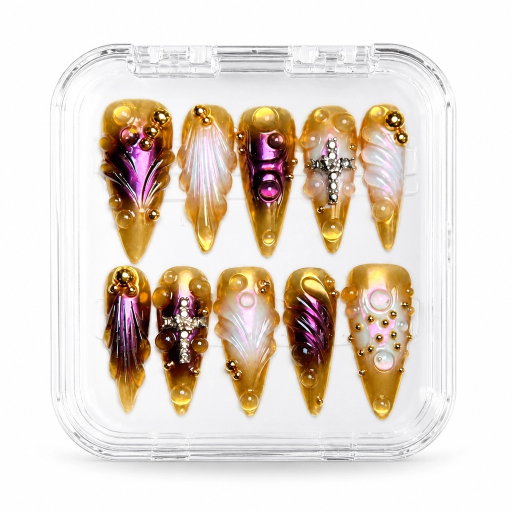 Press-on Nails Wholesale $14.90 Gilded Glamour by Yabe Vietnam