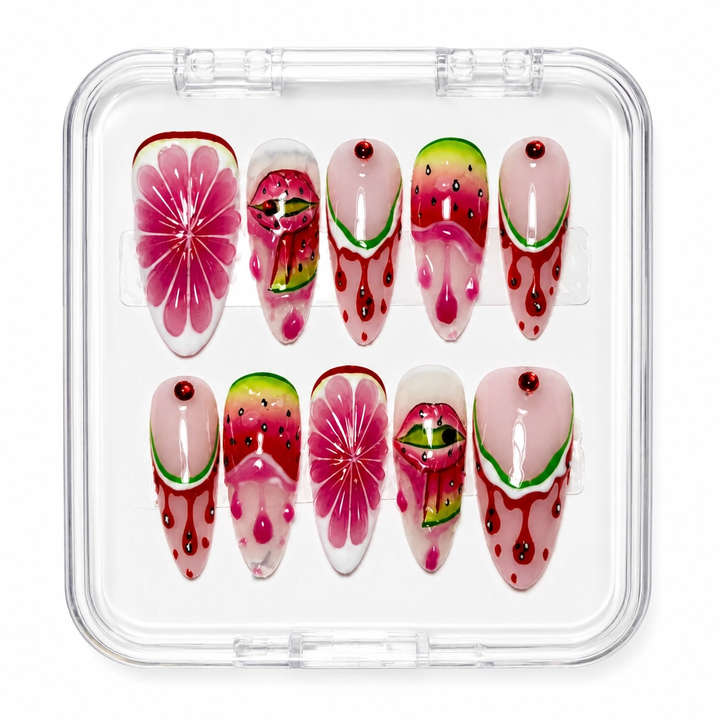 Press-on Nails Wholesale $14.90 Crimson Bloom by Yabe Vietnam