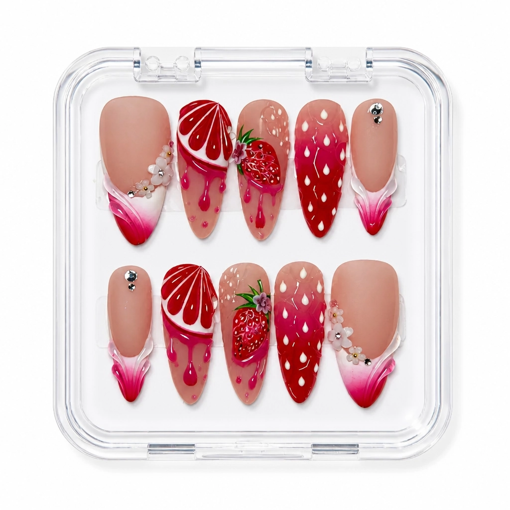 Press-on Nails Wholesale $14.90 Nude Strawberry Luxe by Yabe Vietnam