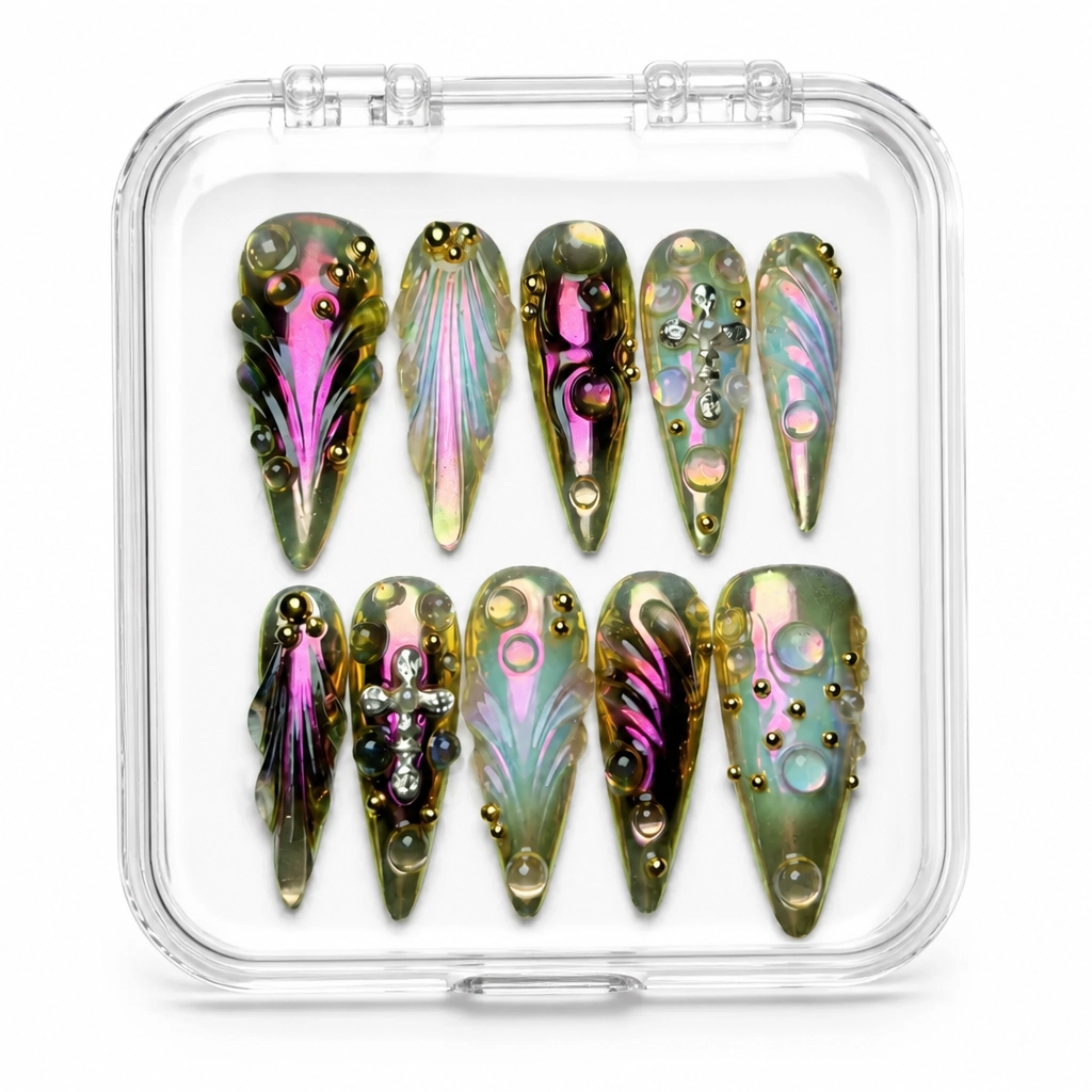 Press-on Nails Wholesale $14.90 Fuchsia Dreamscape by Yabe Vietnam