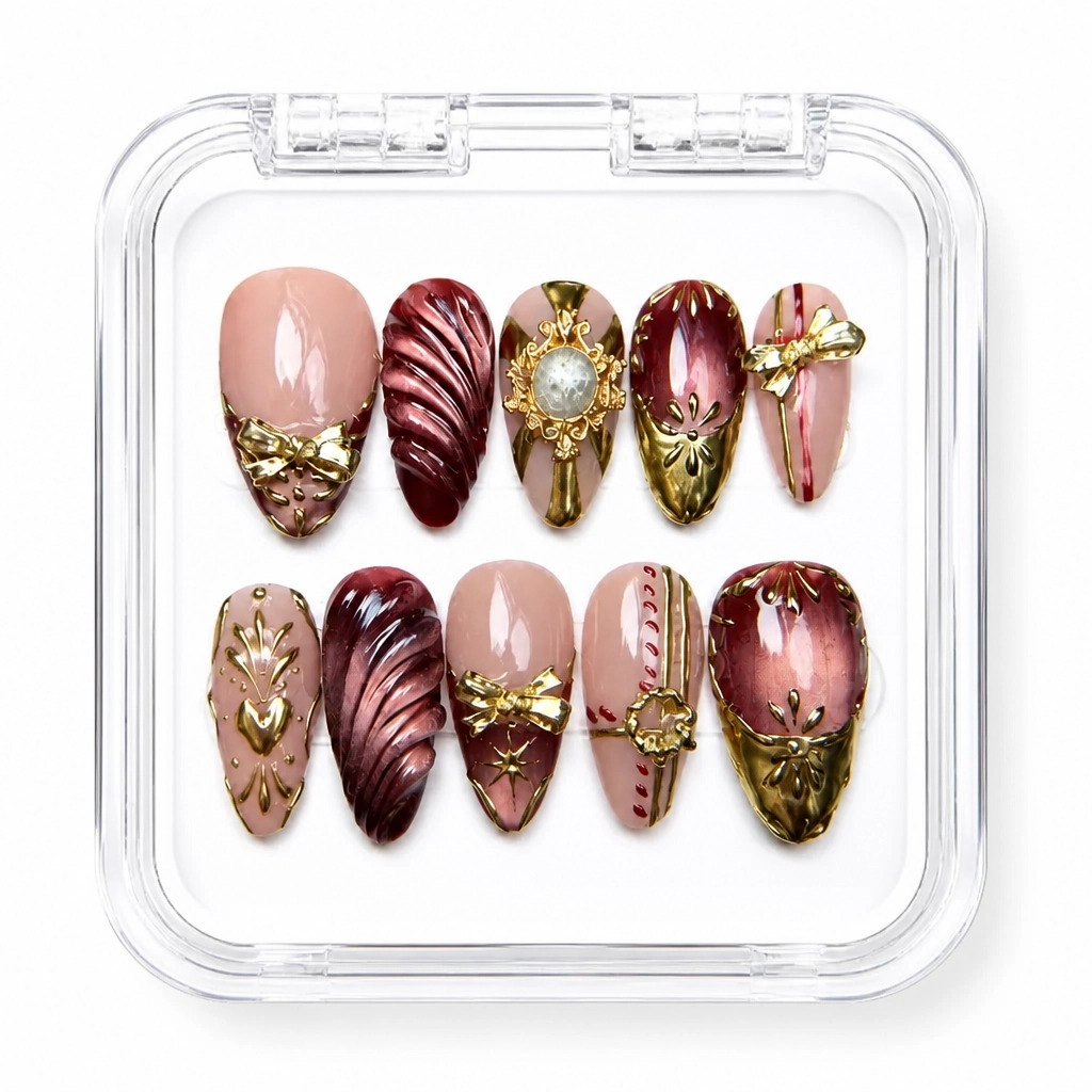 Press-on Nails Wholesale $14.90 Burgundy Luxe by Yabe Vietnam