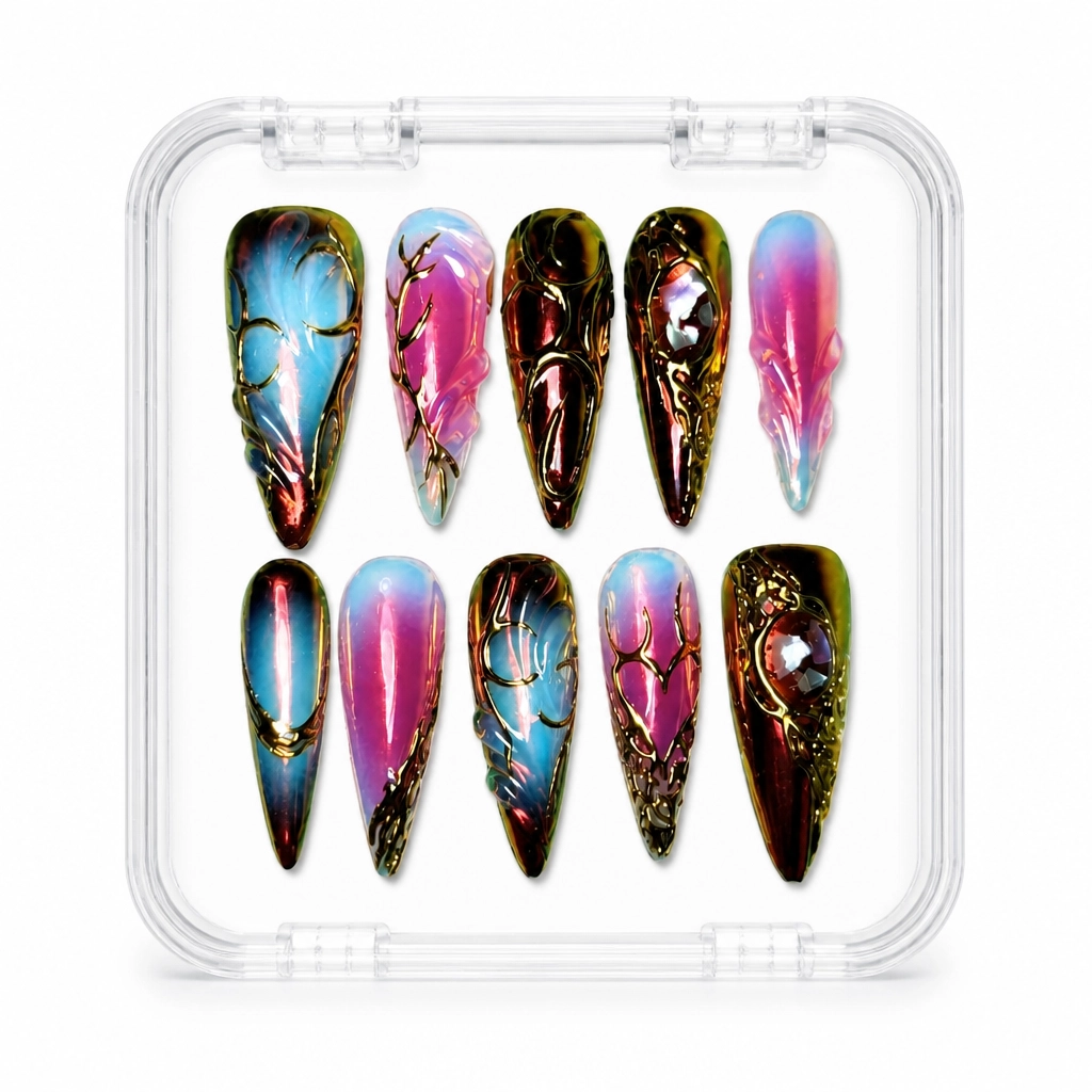 Press-on Nails Wholesale $14.90 Black Prismatic Luxe by Yabe Vietnam