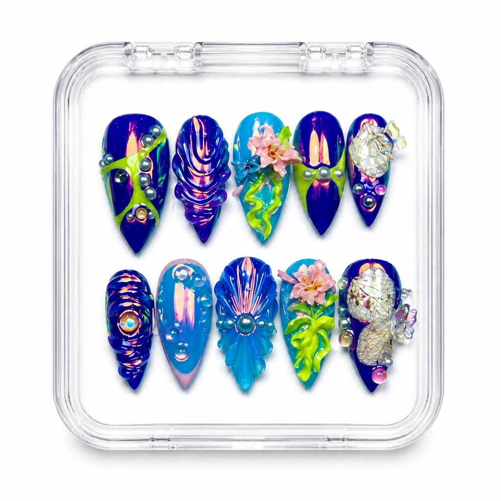 Press-on Nails Wholesale $14.90 Neon Psychedelia by Yabe Vietnam