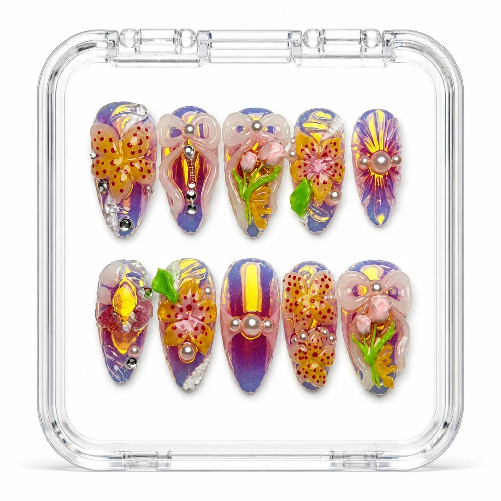 Press-on Nails Wholesale $14.90 Aurora Bloom by Yabe Vietnam
