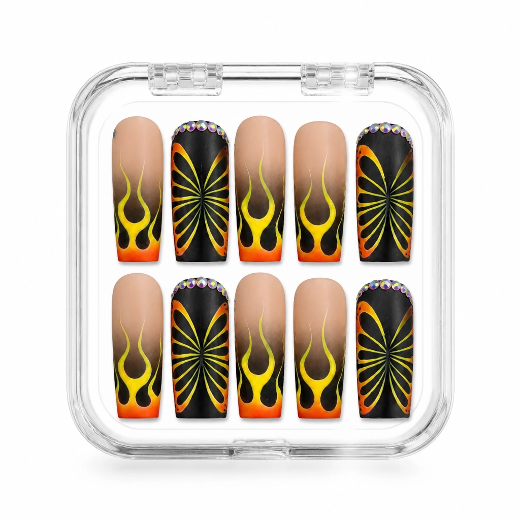 Press-on Nails Wholesale $14.90 Flame Geometry by Yabe Vietnam