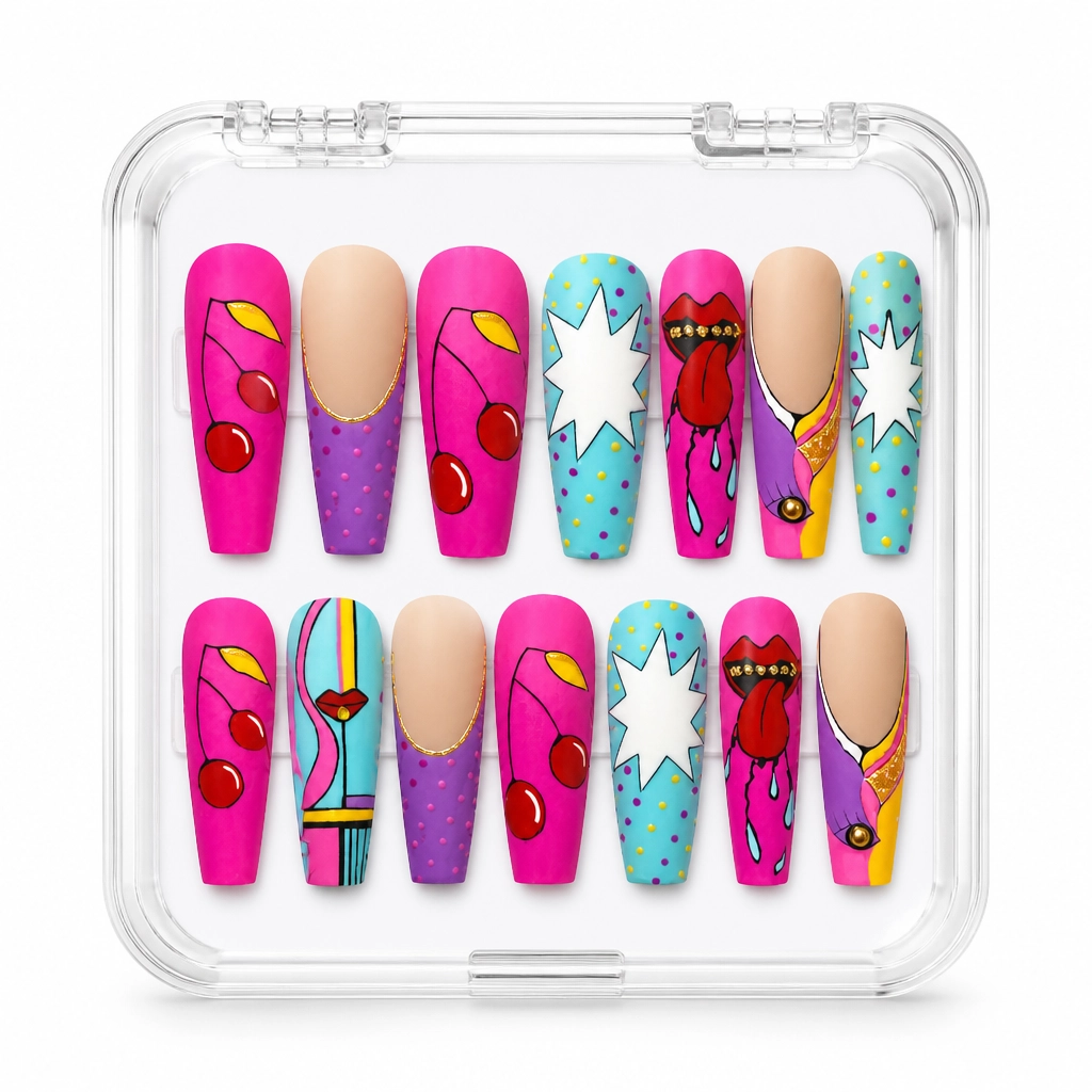 Press-on Nails Wholesale $14.90 Neon Pop Fusion by Yabe Vietnam