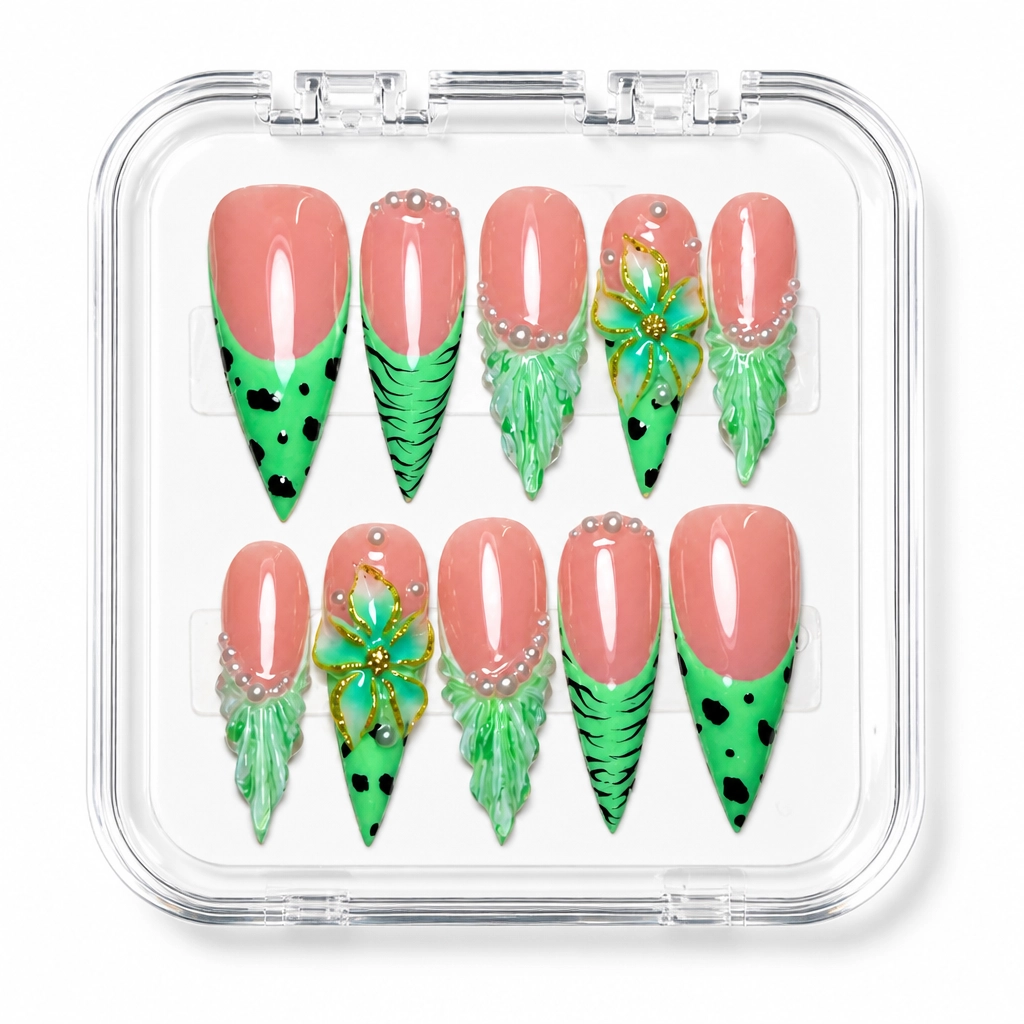 Press-on Nails Wholesale $14.90 Botanical Elegance by Yabe Vietnam
