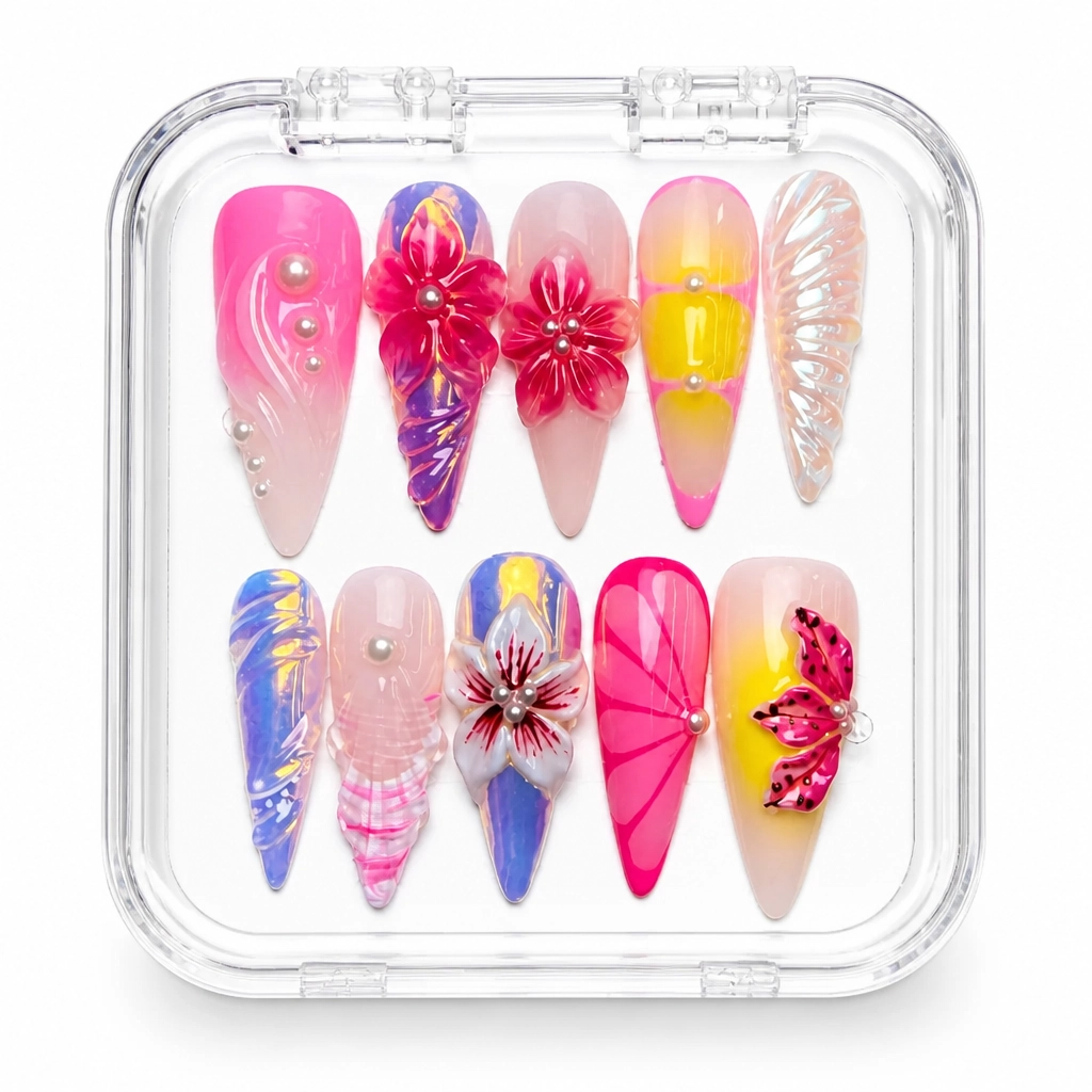 Press-on Nails Wholesale $14.90 Prismatic Blossom by Yabe Vietnam
