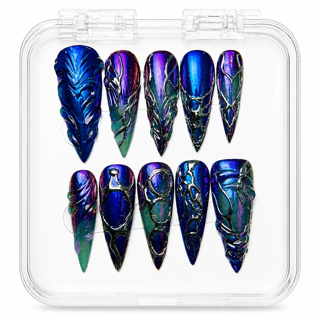 Press-on Nails Wholesale $14.90 Midnight Prismatic by Yabe Vietnam