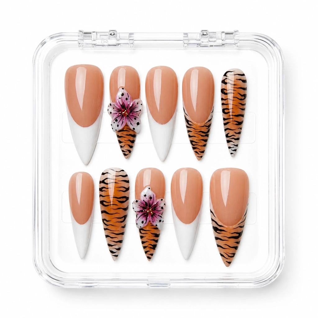 Press-on Nails Wholesale $14.90 Feline Elegance by Yabe Vietnam