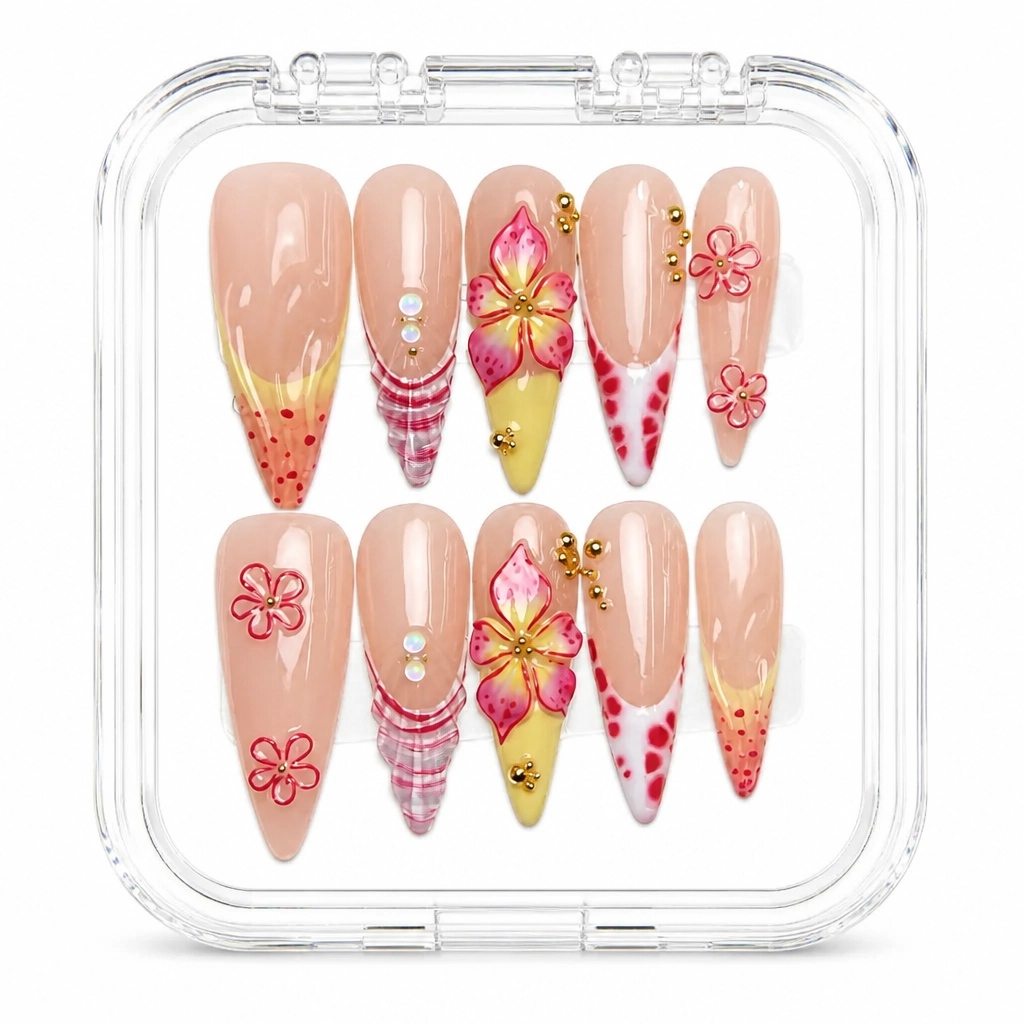 Press-on Nails Wholesale $14.90 Nude Blossom Luxe by Yabe Vietnam