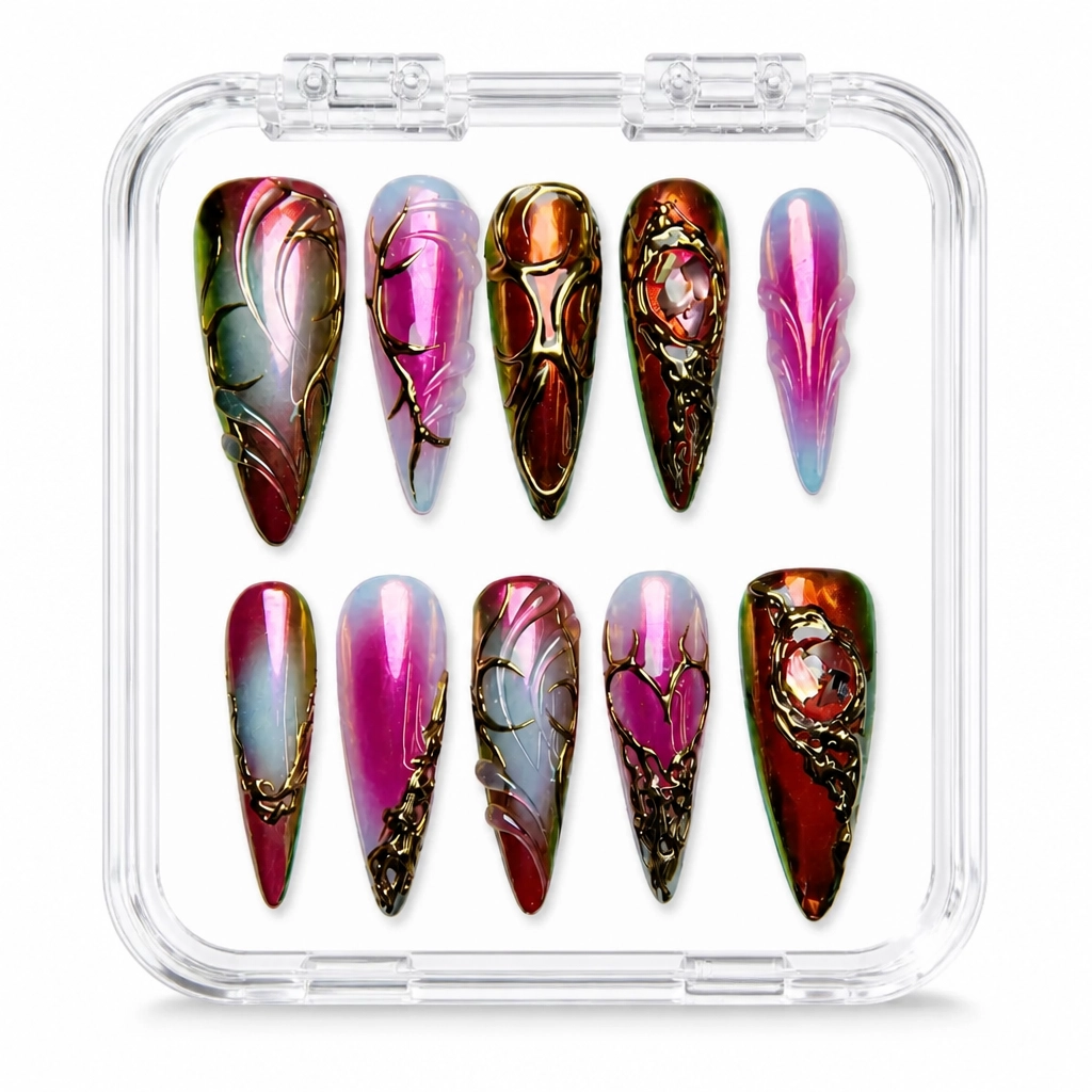 Press-on Nails Wholesale $14.90 Crimson Glow by Yabe Vietnam