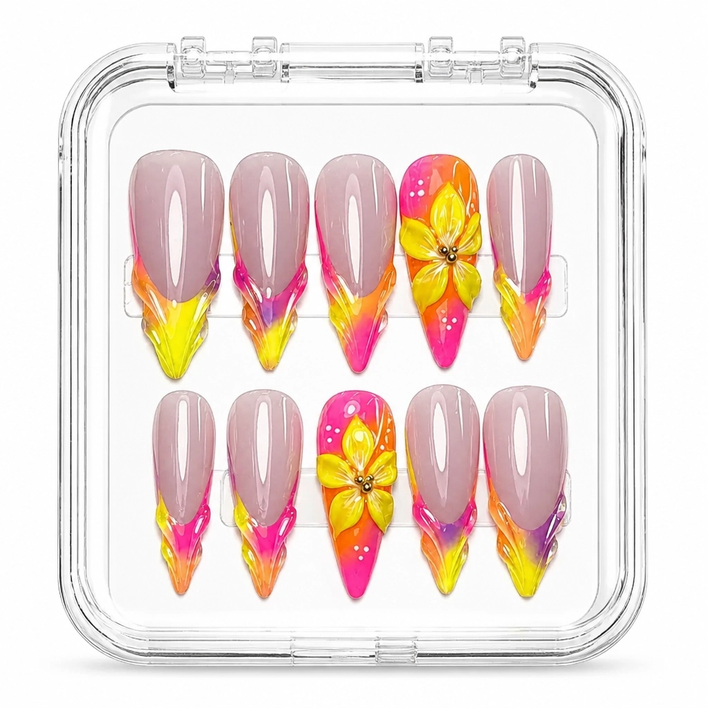 Press-on Nails Wholesale $14.90 Tropical Sunset by Yabe Vietnam
