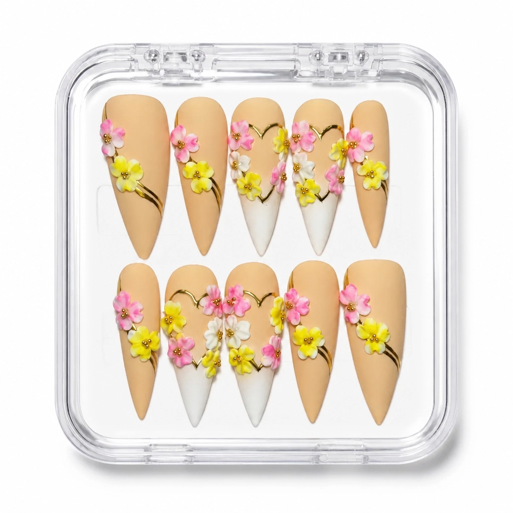 Press-on Nails Wholesale $14.90 Bloom Stiletto by Yabe Vietnam