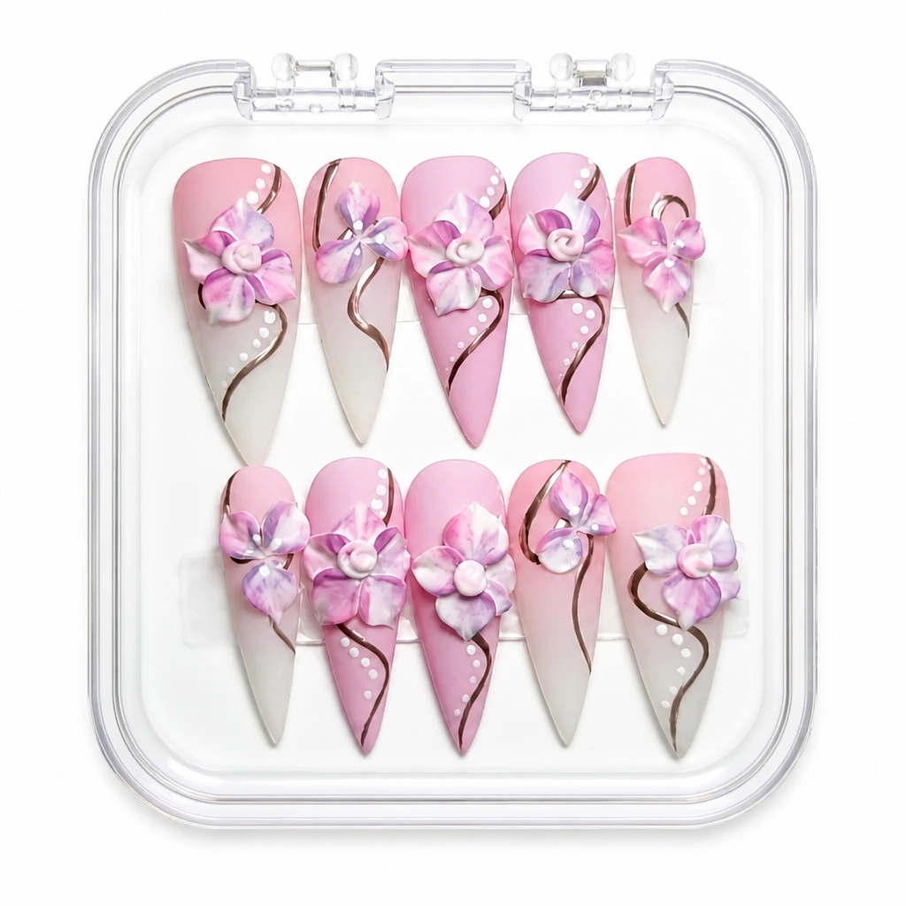 Press-on Nails Wholesale $14.90 Orchid Bloom by Yabe Vietnam