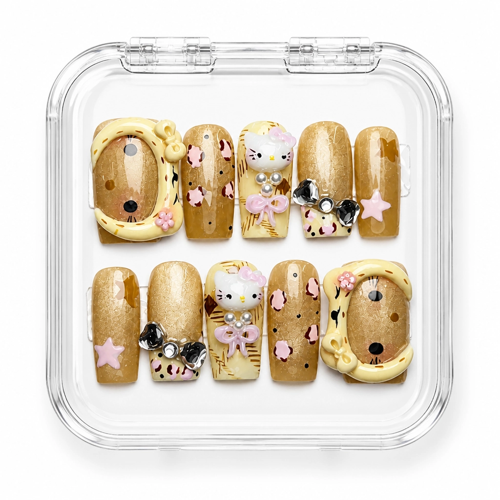 Press-on Nails Wholesale $14.90 Golden Bloom by Yabe Vietnam