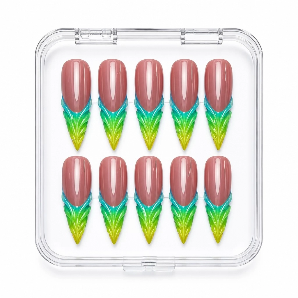 Press-on Nails Wholesale $14.90 Neon Garden by Yabe Vietnam
