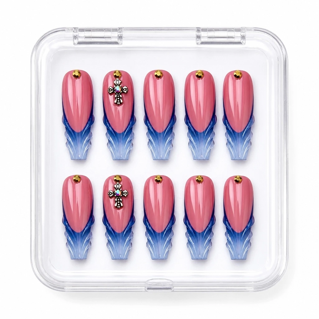 Press-on Nails Wholesale $14.90 Sapphire Elegance by Yabe Vietnam