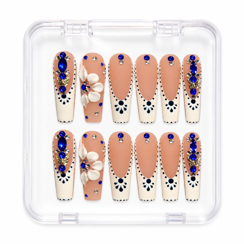 Press-on Nails Wholesale $14.90 Azure Bloom by Yabe Vietnam