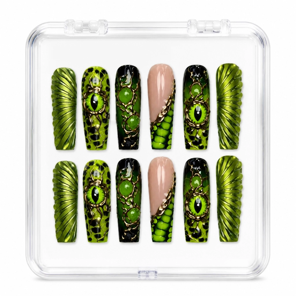 Press-on Nails Wholesale $14.90 Neon Serpent by Yabe Vietnam