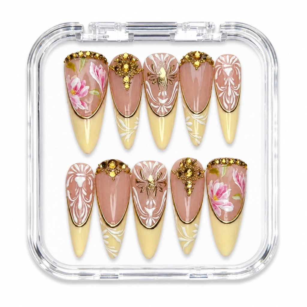 Press-on Nails Wholesale $14.90 Gilded Blossom Luxe by Yabe Vietnam