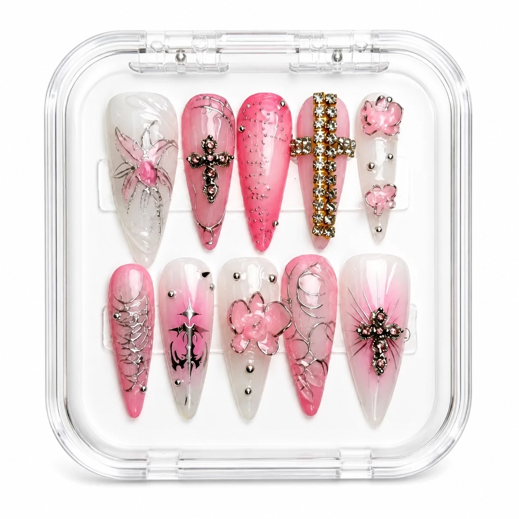 Press-on Nails Wholesale $14.90 Sakura Bliss by Yabe Vietnam