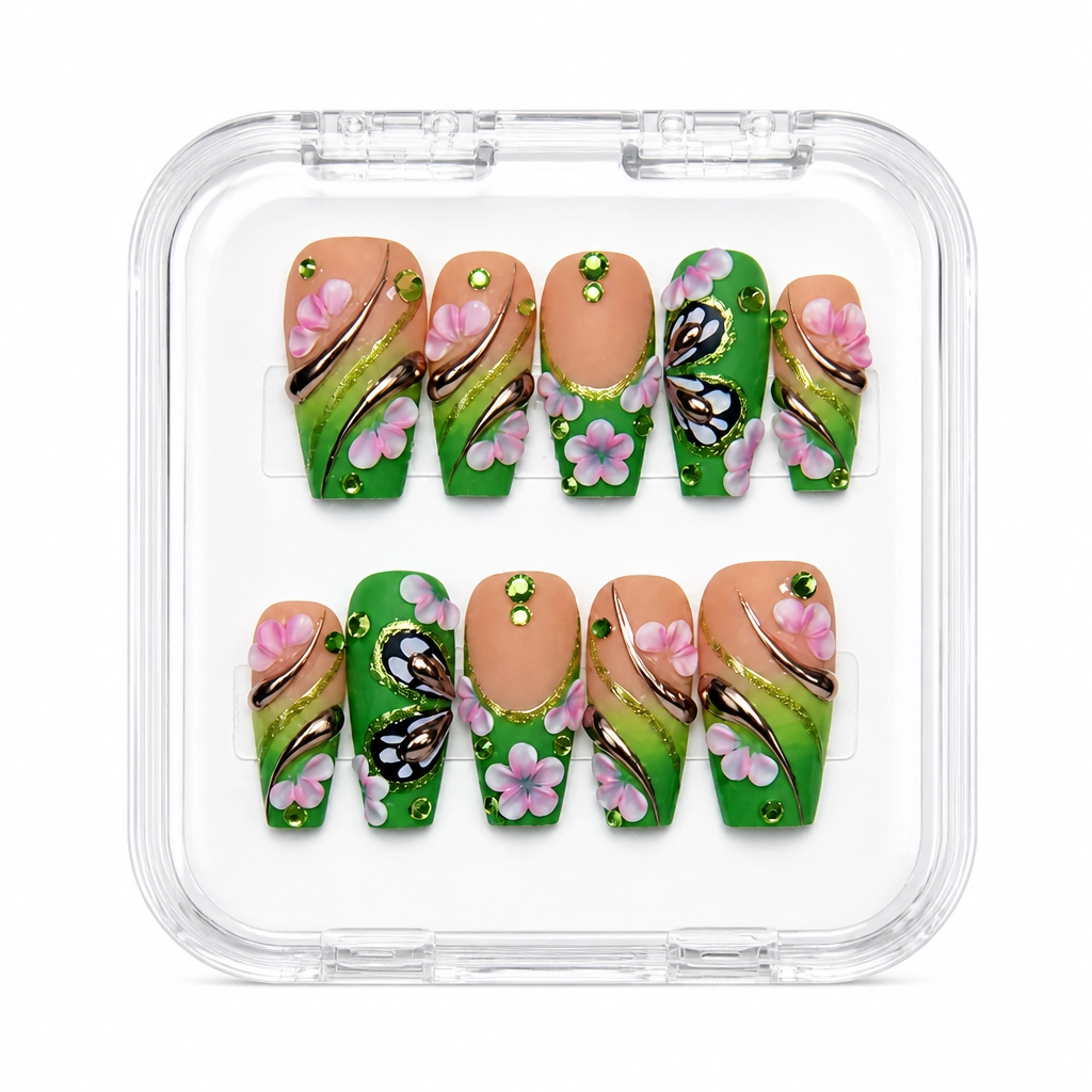 Press-on Nails Wholesale $14.90 Floral Glamour by Yabe Vietnam