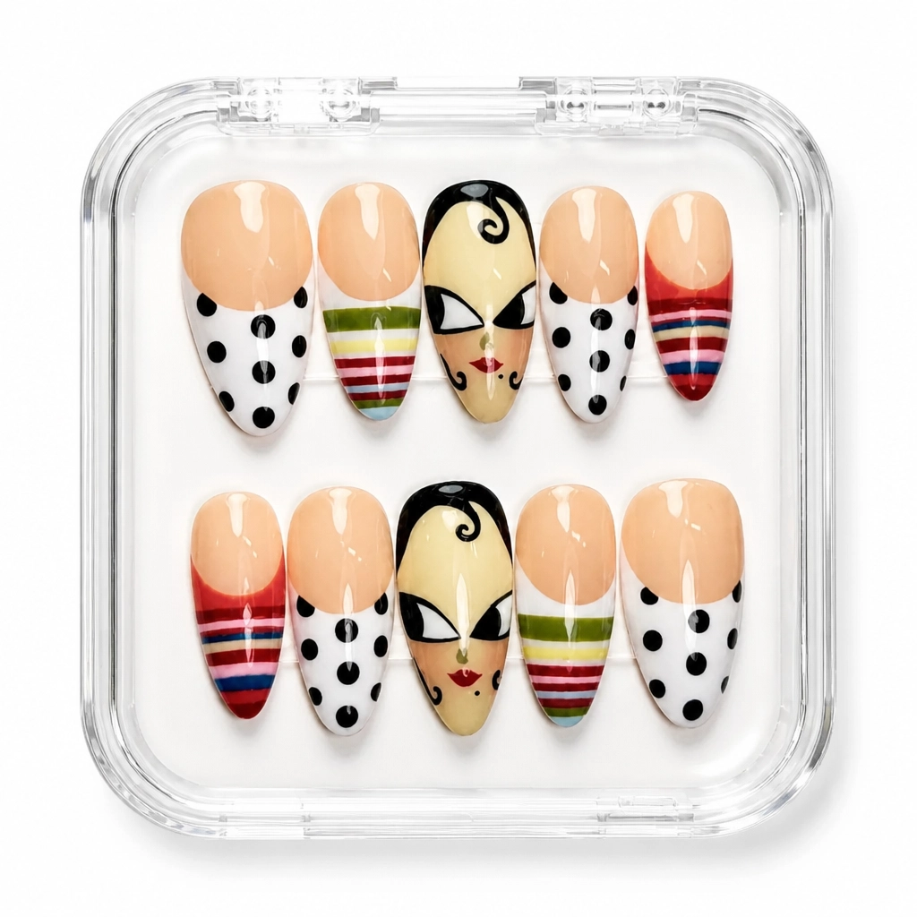 Press-on Nails Wholesale $14.90 Polka Stripe Luxe by Yabe Vietnam