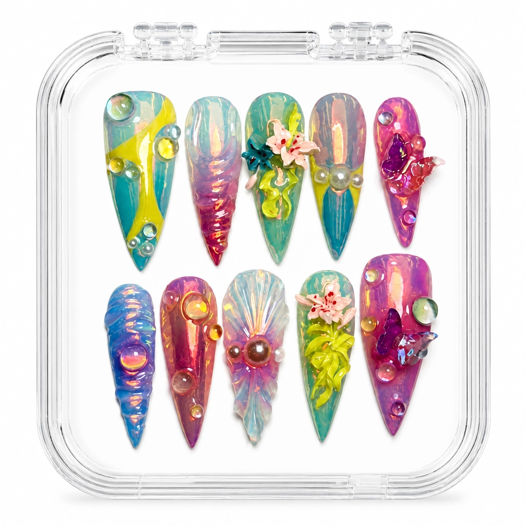 Press-on Nails Wholesale $14.90 Tropical Bloom by Yabe Vietnam