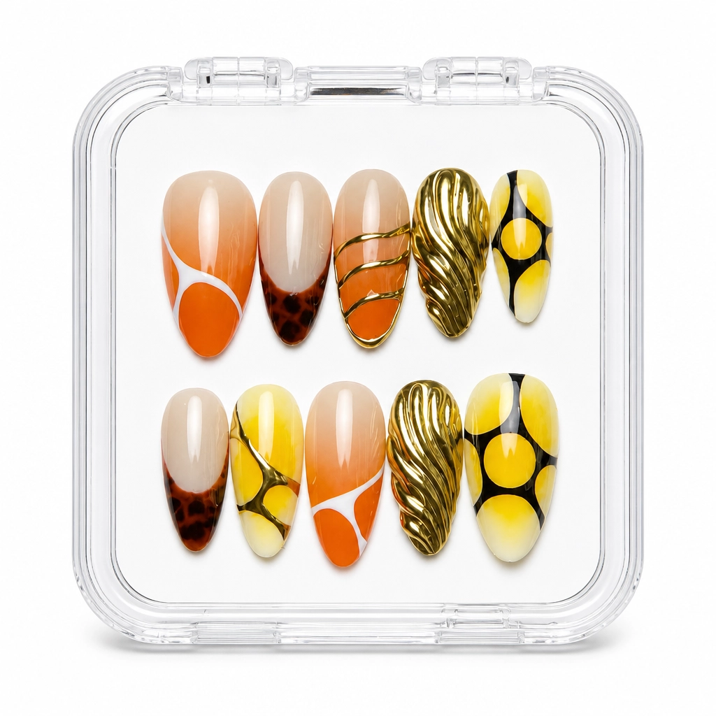 Press-on Nails Wholesale $14.90 Sunset Geometry by Yabe Vietnam