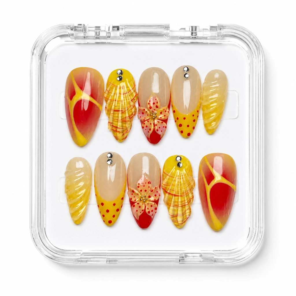 Press-on Nails Wholesale $14.90 Sunset Geometry by Yabe Vietnam