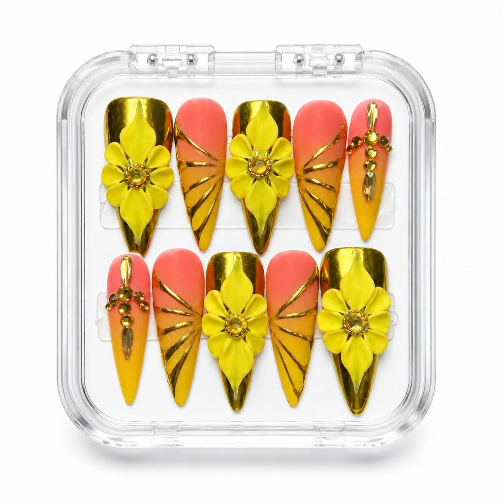 Press-on Nails Wholesale $14.90 Sunburst Chic by Yabe Vietnam