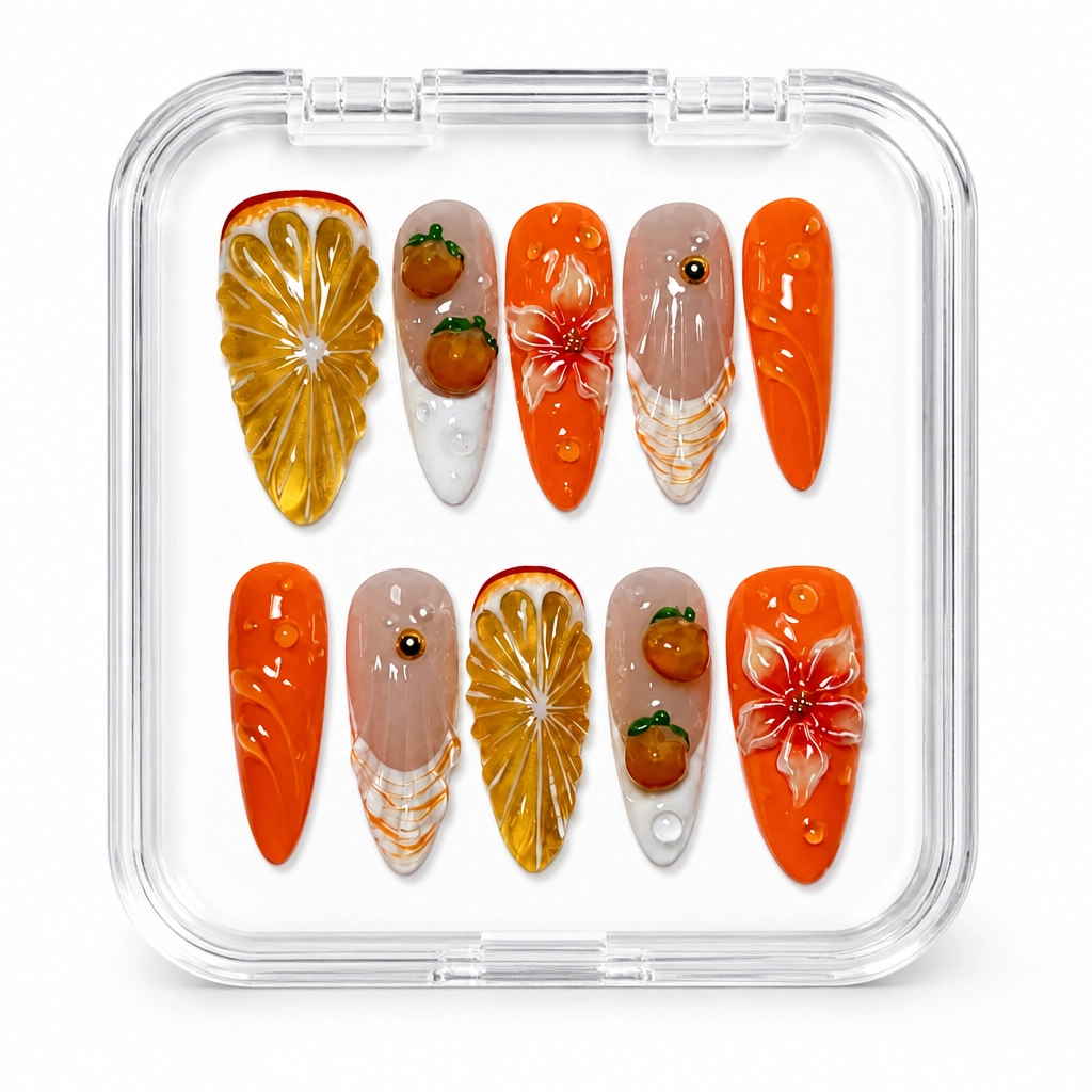 Press-on Nails Wholesale $14.90 Citrus Luxe by Yabe Vietnam