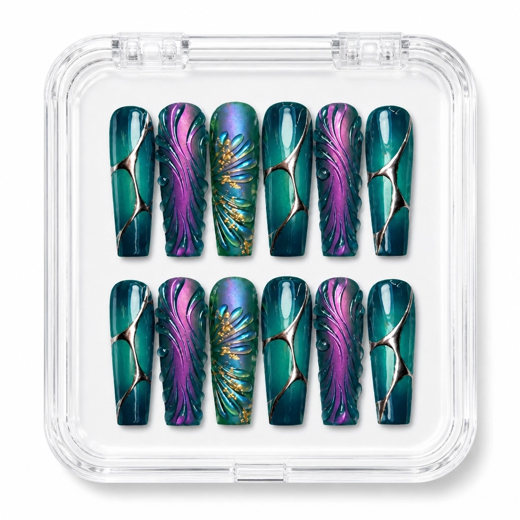 Press-on Nails Wholesale $14.90 Celestial Feathers by Yabe Vietnam