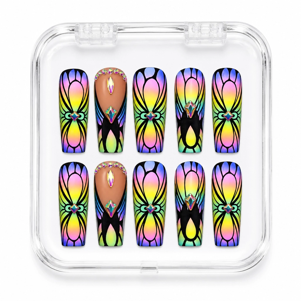 Press-on Nails Wholesale $14.90 Prismatic Butterfly by Yabe Vietnam