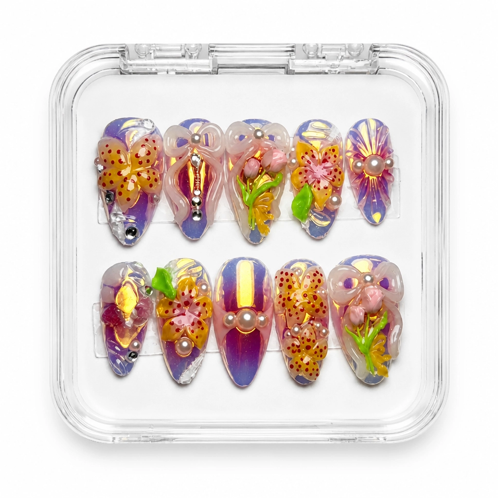 Press-on Nails Wholesale $14.90 Floral Aurora by Yabe Vietnam