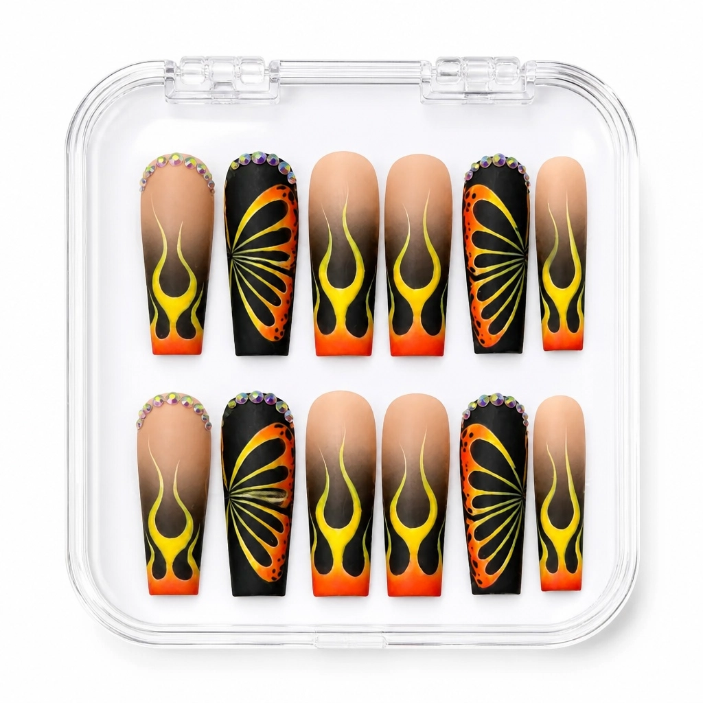 Press-on Nails Wholesale $14.90 Flame Wings by Yabe Vietnam