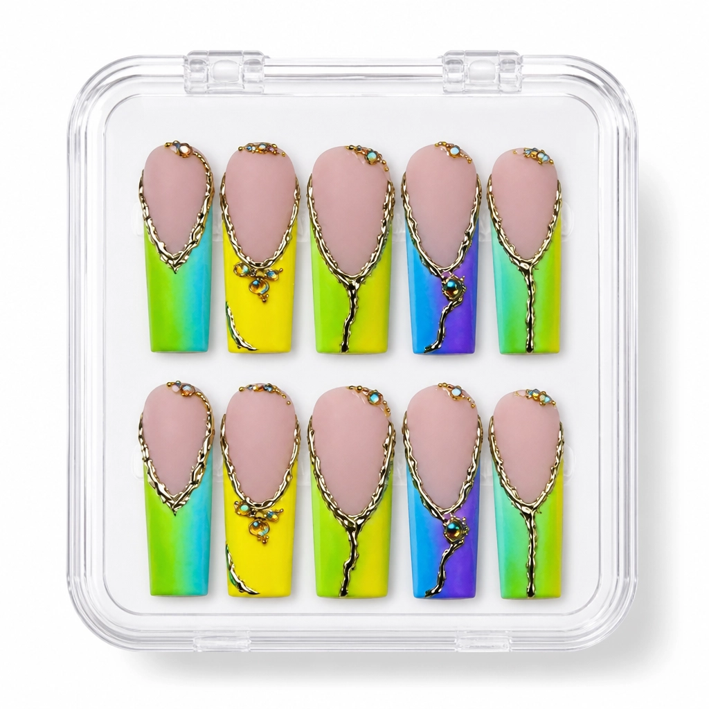 Press-on Nails Wholesale $14.90 Neon Elegance by Yabe Vietnam