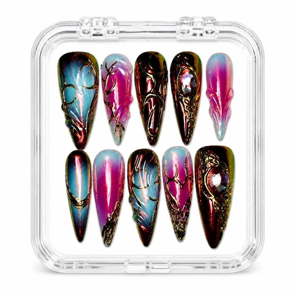 Press-on Nails Wholesale $14.90 Magenta Mirage by Yabe Vietnam