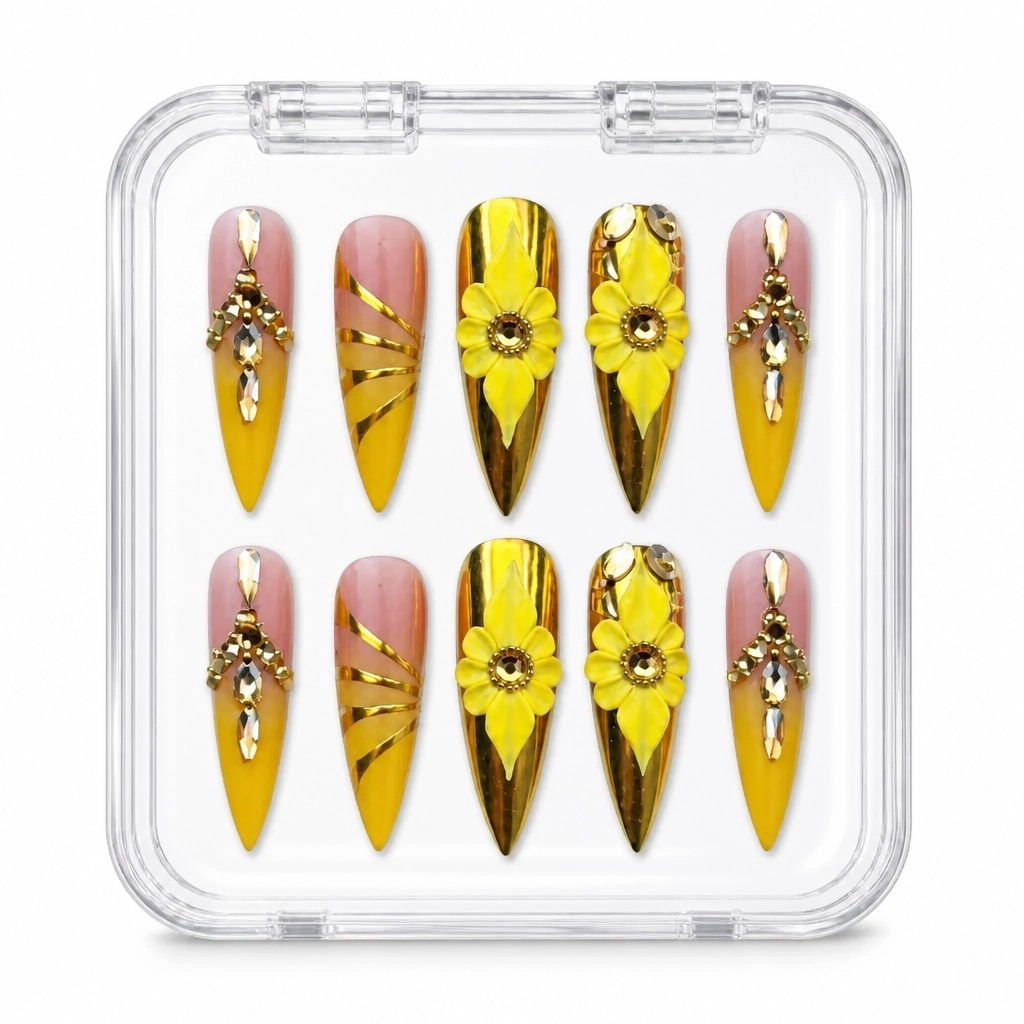 Press-on Nails Wholesale $14.90 Sunshine Stiletto by Yabe Vietnam
