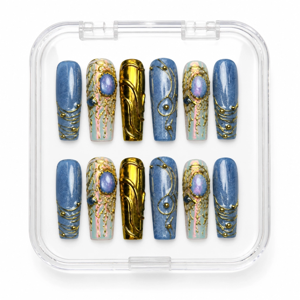 Press-on Nails Wholesale $14.90 Celestial Foil Dreams by Yabe Vietnam
