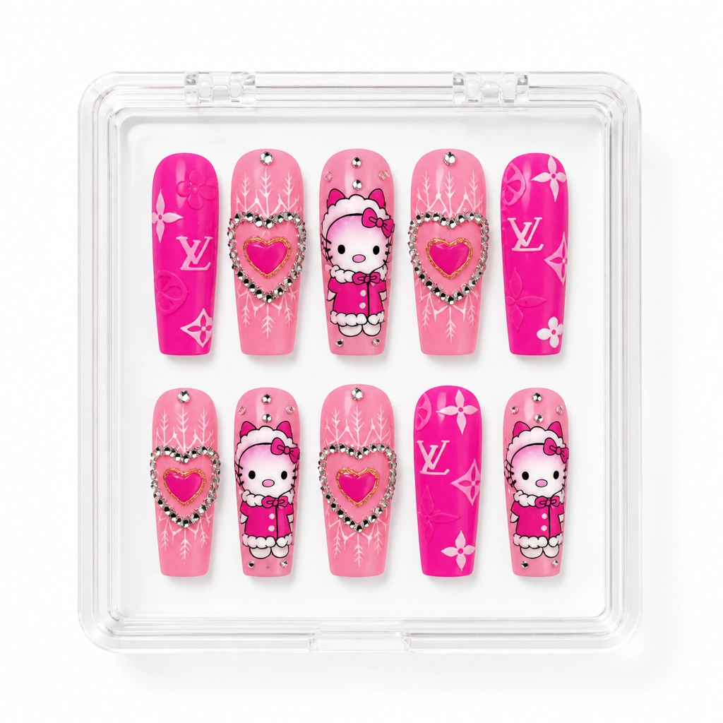 Press-on Nails Wholesale $14.90 Sakura Teddy Dreams by Yabe Vietnam