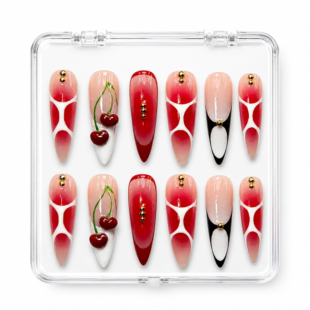 Press-on Nails Wholesale $14.90 Cherry Luxe by Yabe Vietnam