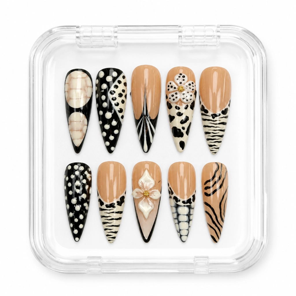 Press-on Nails Wholesale $14.90 Nude Zebra Luxe by Yabe Vietnam